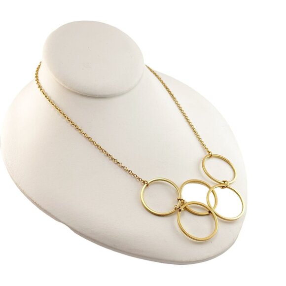 Avon Gold Tone Circle Link Necklace Statement Jewelry for Women Fashion Accessor - Picture 4 of 7